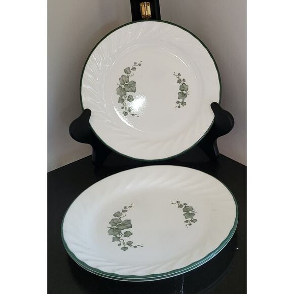 Corelle Callaway Ivy White with Green Ivy (Qty 3) Bread Plates 7 1/4" - Picture 2 of 15